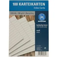 100 Karteikarten aus Recyclingkarton 170 g/m² DIN A5, weiß – Produktbild 1 von 1