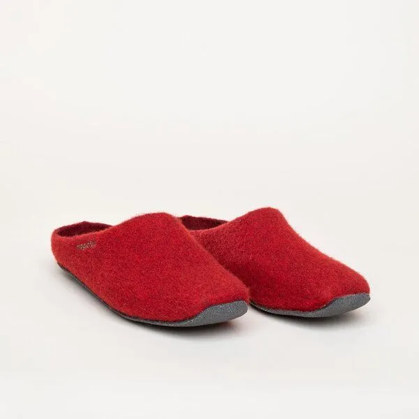 Magicfelt Magicfelt Filz-Hausschuh JU 720 für Damen aus 100% Merino-Wolle - Pantoffel mit komfortabler Filz-Latex-Sohle, Mittel-rot, – Produktbild 1 von 4