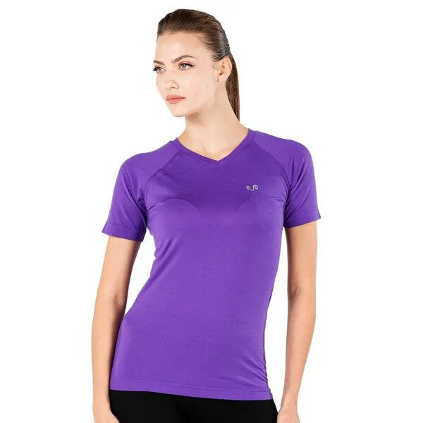 Woolona Woolona T-Shirt - ELMA - Nahtlos, Lila, – Produktbild 1 von 2