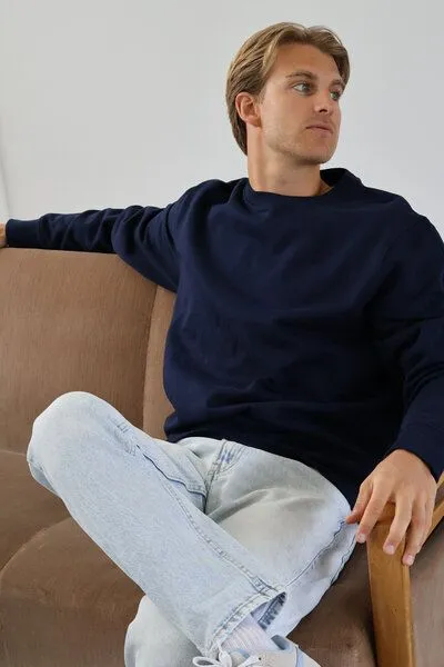 Kultgut Kultgut ProEarth Kollektion- Biofair hergestellt- Hochwertiger Sweaterpullover - For all day, Nightblue(dunkelblau), – Produktbild 3 von 4