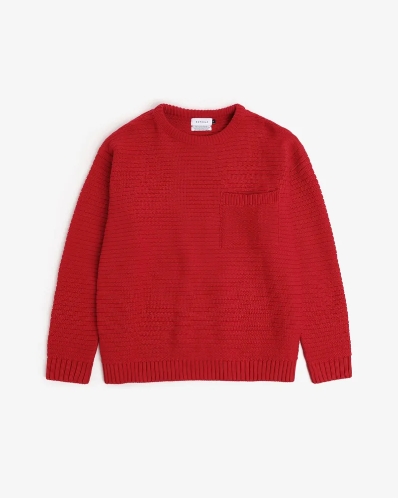 Rotholz Rotholz Damen vegan Strickpullover Gerippt Hellrot, Rot, – Produktbild 1 von 2