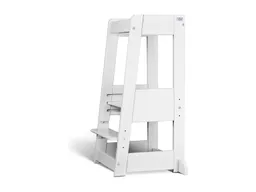 tiSsi® Lernturm Felix mitwachsend, Buche massiv 40 x 91 x 45 cm, weiß – Produktbild 1 von 1