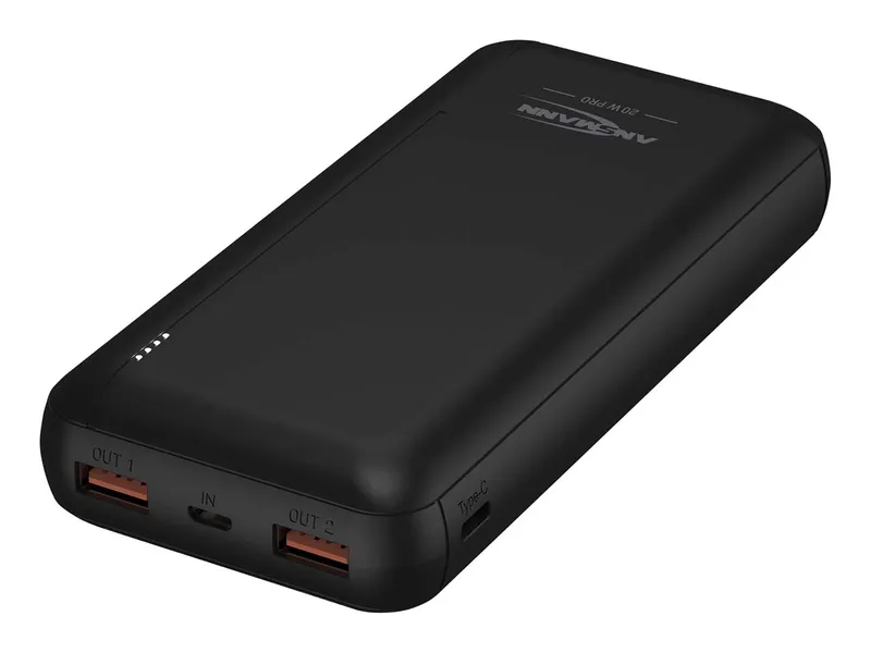 Ansmann Ansmann Powerbank "PB320PD" 20.000 mAh, inkl. USB-A auf Micro-USB Kabel, schwarz – Produktbild 1 von 1