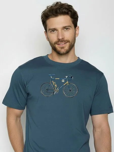 GreenBomb GREENBOMB Knut 2 Fusion - Lässiges Oversize-T-Shirt aus Bio-Baumwolle / hochwertiger Print / GOTS / Fair & Vegan, Blau (blue pine), – Produktbild 2 von 4