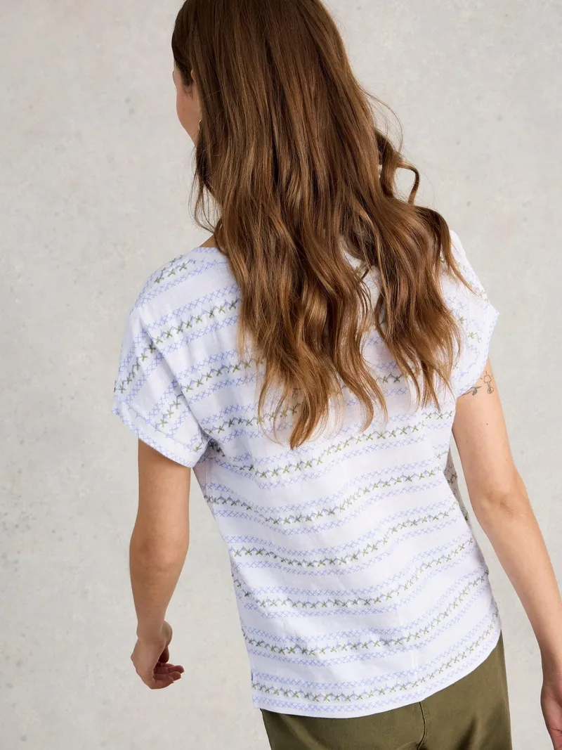 White Stuff Besticktes T-Shirt Nelly - 36, Weiß multi, – Produktbild 4 von 4