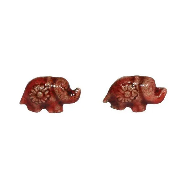 Schönes aus Indochina Schönes aus Indochina Schmuck Ohrstecker Elefant Keramik, Terra, – Produktbild 2 von 2