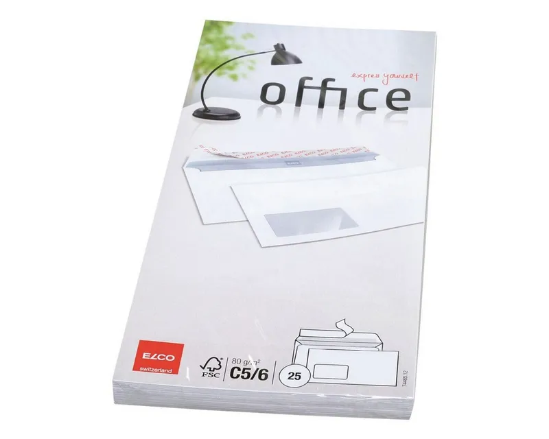 Elco Elco Briefumschlag Office, C5/6, mit Fenster, Haftklebung, Weiß, – Produktbild 5 von 5