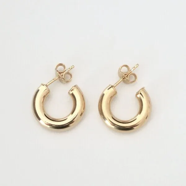 BELLYBIRD Jewellery BELLYBIRD Jewellery CREOLEN - Kreis, dicke Form, glatt in M/L, Vergoldet, – Produktbild 1 von 4