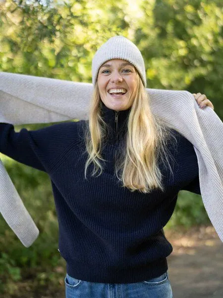 FUXBAU FUXBAU Merino Schal extra lang, Beigemeliert, – Produktbild 3 von 4