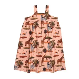 Walkiddy Kinder Kleid GOTS zertifiziert Bio-Baumwolle, Orange, Savannen-Muster, Walkiddy – Produktbild 1 von 1