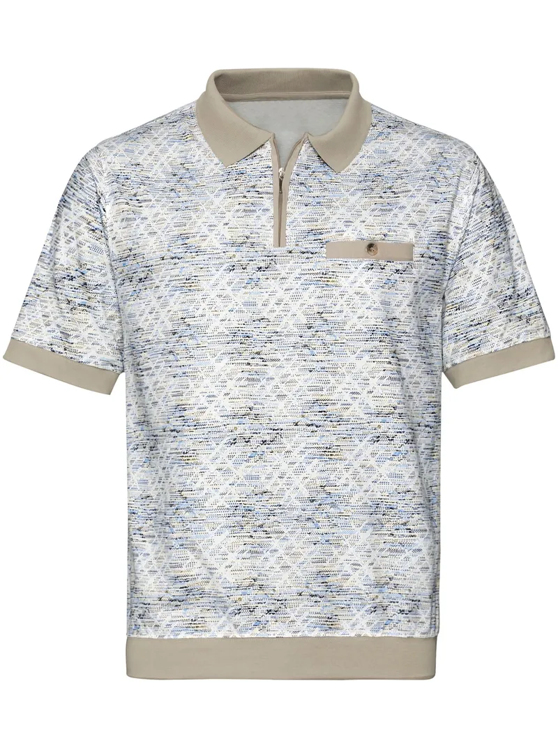 marco donati Kurzarm-Poloshirt weiß-bedruckt, Weiß-bedruckt, – Produktbild 1 von 2