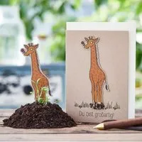 Die Stadtgärtner Die Stadtgärtner Dankeskarte 'Du bist großartig' | Giraffe mit Blumensaat zum Pflanzen – Produktbild 1 von 1