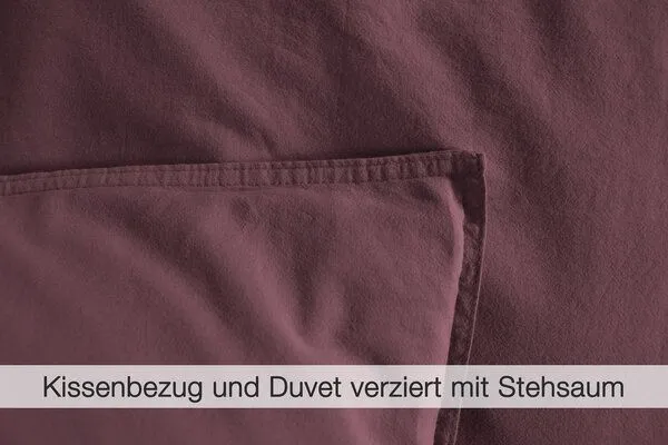 jilda-tex jilda-tex Bettwäsche 100% Bio-Baumwolle 135x200cm / 155x220cm 200x200cm, Mauve, – Produktbild 3 von 4