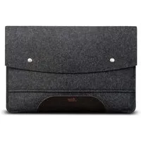 Pack Smooch Pack & Smooch Macbook Pro13/Air13 (M5 Max.) und NEO (2026) Hülle Hampshire 100% Wollfilz, Naturleder, Anthrazit-dunkelbraun, – Produktbild 1 von 1