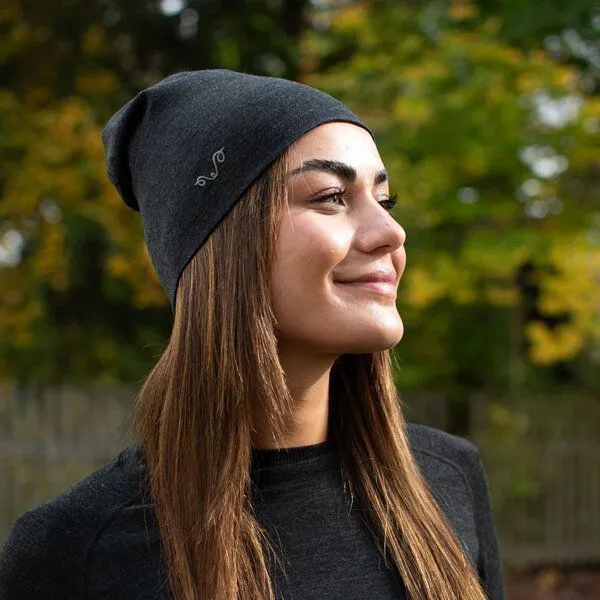 Woolona Woolona Beanie Mütze Merinowolle - 100% Merinowolle, Anthrazit, – Produktbild 1 von 3