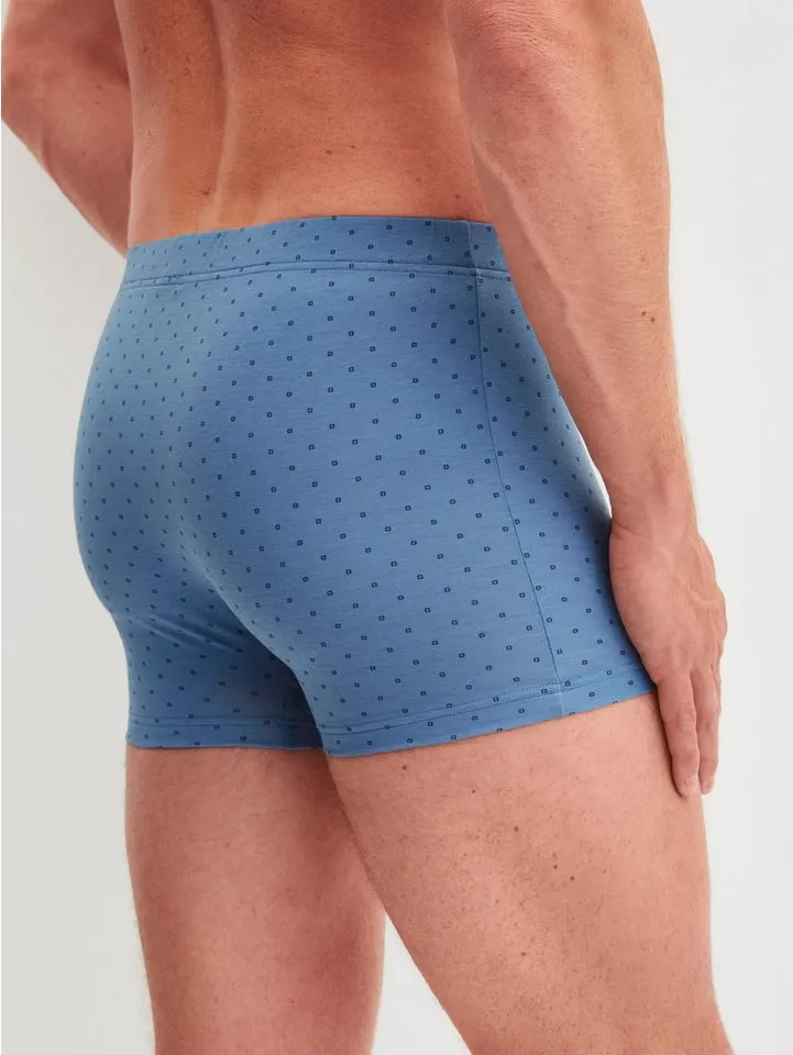 CALIDA CALIDA Boxershorts Cotton Code Design breiter Bund, gemustert, eng, bequem, mit Logodruck, Baumwollmix, Blau, – Produktbild 4 von 5