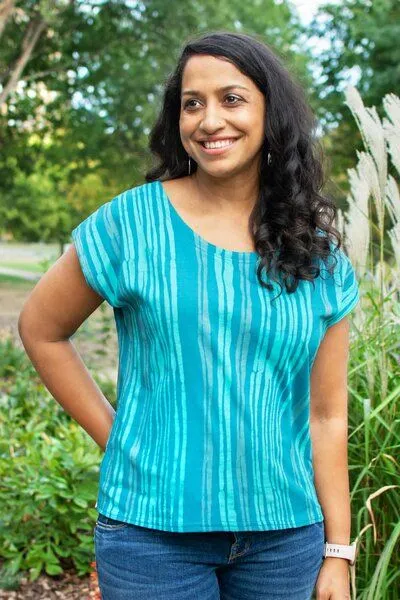 Global Mamas Global Mamas Bio Jersey Shirt - MESA - Radiance, Reeds teal (petrol), – Produktbild 2 von 3