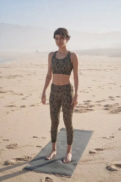 boochen boochen Highwaist Leggings mit Leopard Print, Green leopard, – Produktbild 2 von 4