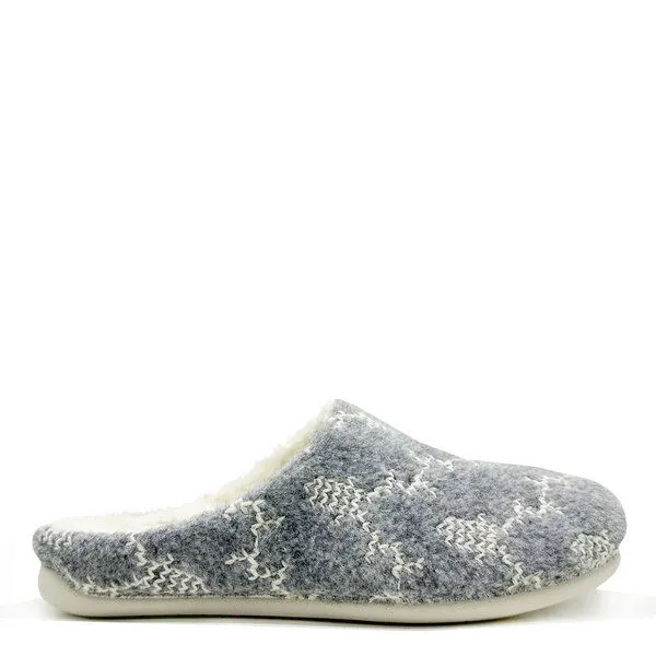 thies Veganer Reindeer Slipper "thies ® PET", fair, mit Wechselfussbett, Grey (grau), – Produktbild 1 von 4