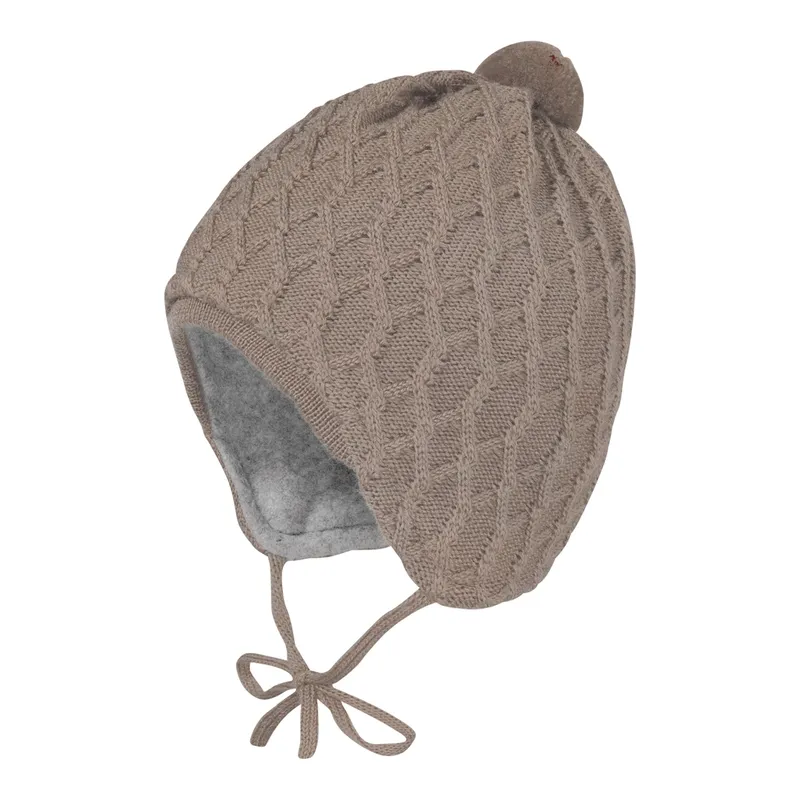 Maximo Maximo Woll-Strickmütze mit Bommel, Braun, – Produktbild 1 von 1