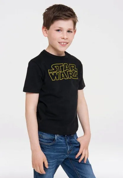 LOGOSH!RT LOGOSH!RT - Star Wars - Schriftzug - Logo - Bio T-Shirt Print - Kinder, Schwarz, – Produktbild 3 von 4