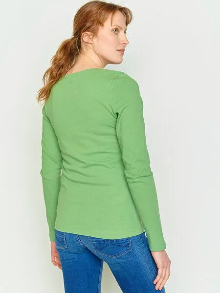 GreenBomb GREENBOMB Basic Yummy - Sportliches Longsleeve aus Bio-Baumwolle / GOTS / Fair & Vegan, Grün (meerjungfrauengrün), – Produktbild 3 von 4