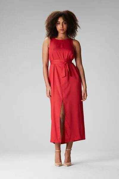 Studio Hertzberg Studio Hertzberg Maxikleid Tulpinaa - elegantes Maxikleid mit Schlitz für Anlässe, Rot, – Produktbild 1 von 2
