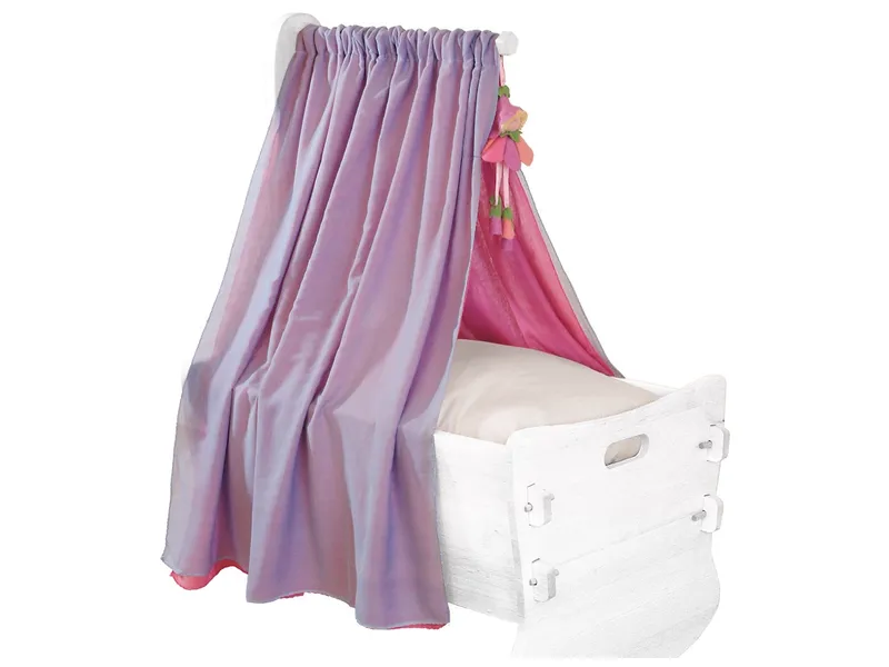 HANS NATUR Himmel für Babywiege Bio-Baumwolle hellblau-rosa 230 x 105 cm, Blau, – Produktbild 1 von 1