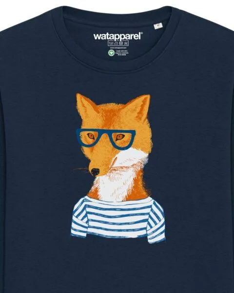 watapparel watapparel Sweatshirt Unisex Fuchs, French navy, – Produktbild 3 von 4