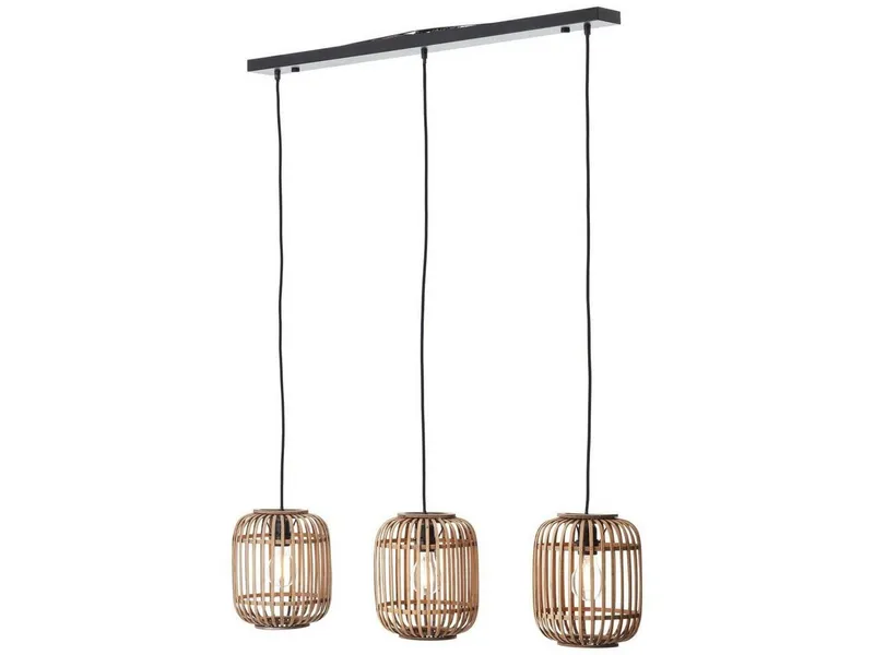 Brilliant Brilliant Pendelleuchte Woodrow, ohne Leuchtmittel, Bambus Lampe, 130 x 105 cm, E27, kürzbar, Braun, – Produktbild 2 von 3