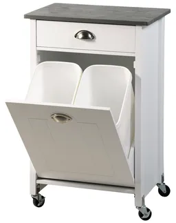 Kesper KESPER Küchenwagen mit Mülleimer weiß/grau 37 x 50 x 79 cm – Produktbild 1 von 1