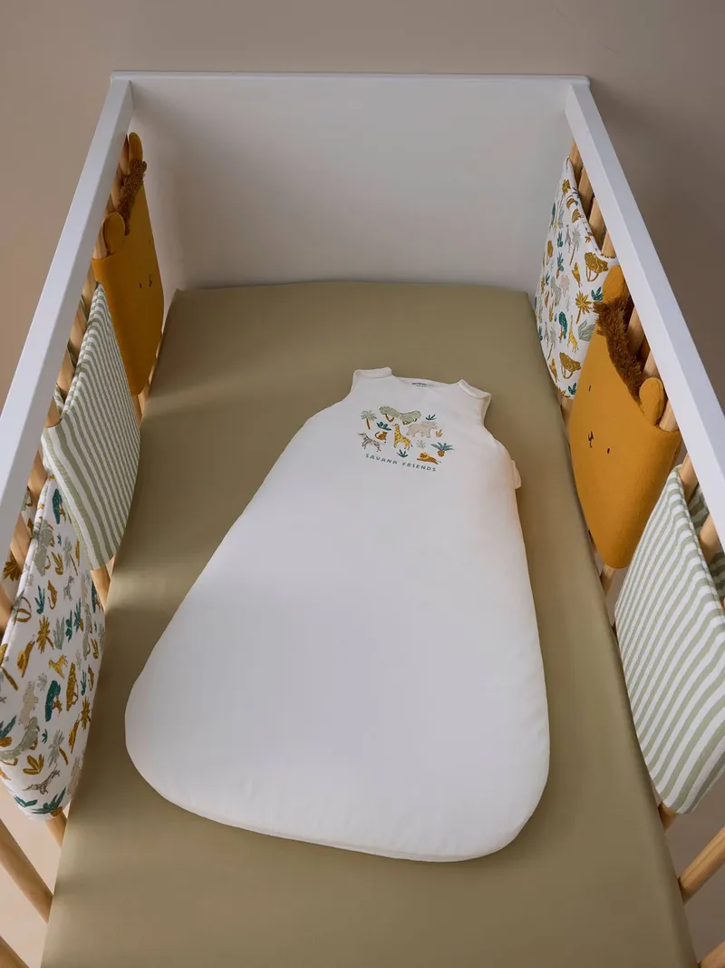 Vertbaudet Ärmelloser Baby Schlafsack SAVANNE TOG 2, Weiß bedruckt, – Produktbild 4 von 4