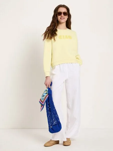 LANIUS LANIUS Statementsweatshirt Pullover aus Bio-Baumwolle, Gelb (pastel-sun), – Produktbild 2 von 4