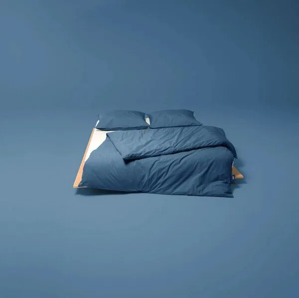 KUSHEL KUSHEL Bettdeckenbezug Perkal aus Bio Baumwolle, Fjord blue (blau), – Produktbild 3 von 3
