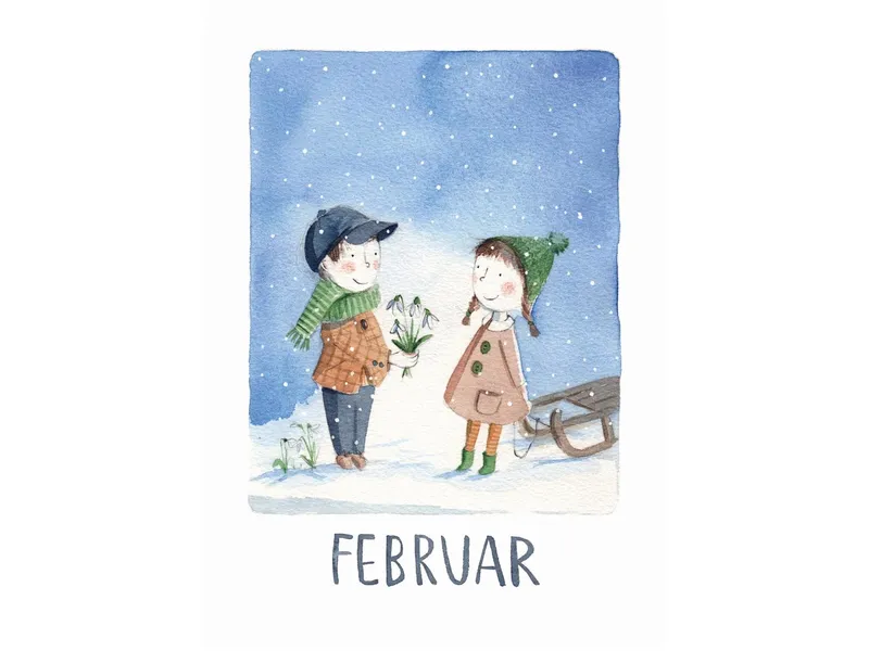 Sagro Verlag Sagro Verlag Postkarten Monate 12 Set Illustrationen von Stefanie Messing, Mehrfarbig, – Produktbild 2 von 2