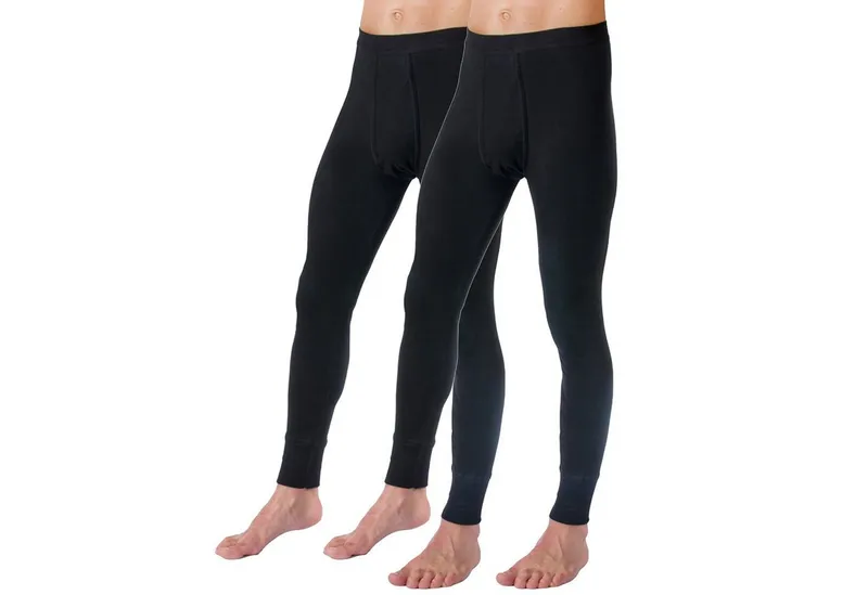 HERMKO Lange Unterhose 3540 (Pack, 2er) Bio-Baumwolle mit Eingriff Weichbund basic hergestellt in EU, Schwarz, – Produktbild 1 von 2
