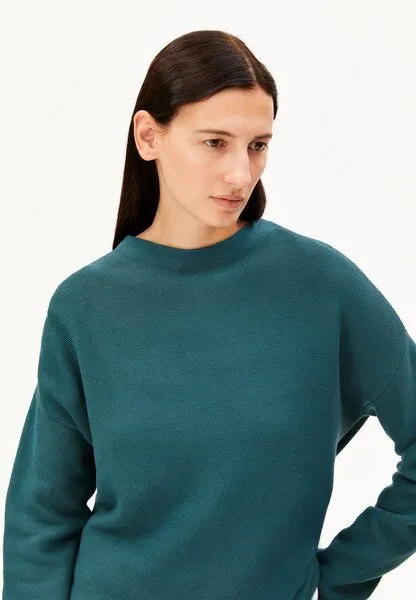 ARMEDANGELS ARMEDANGELS MERINAA LINKS LINKS Damen Strickpullover aus 100% Bio-Baumwolle, Petrol velvet, – Produktbild 3 von 4