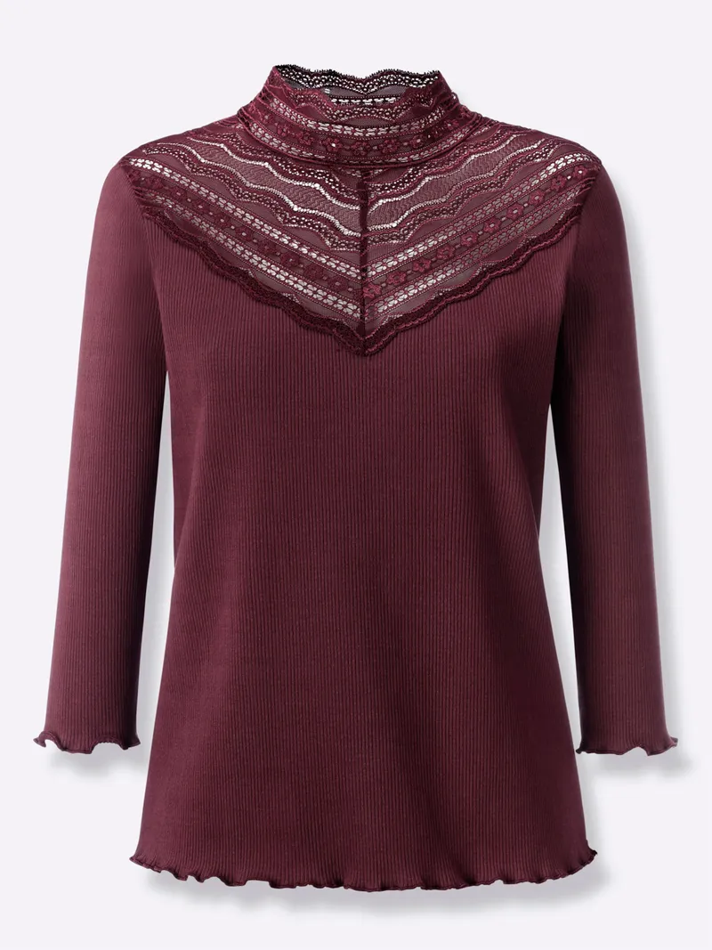 heine 3/4-Arm-Shirt burgund, Burgund, – Produktbild 1 von 2