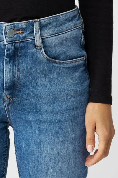 DAWN Damen Jeans STELLAR Slim Straight DAWN Bio-Baumwolle, Medium blue, – Produktbild 5 von 5