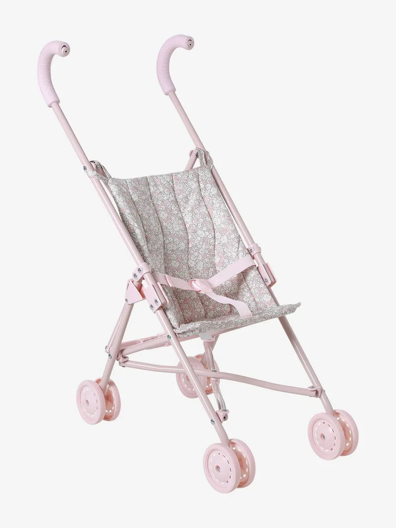 Vertbaudet Puppen-Buggy RETRO FLOWER, Rosa, – Produktbild 1 von 4