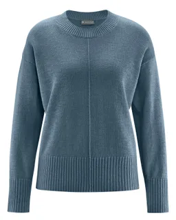 HempAge Hempage Damen vegan Strickpullover Mit Rundhalsausschnitt Taubeblau – Produktbild 1 von 1