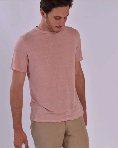 Aatise Aatise Zokka Herren T-Shirt aus 100% Leinen, Rosa, – Produktbild 2 von 4