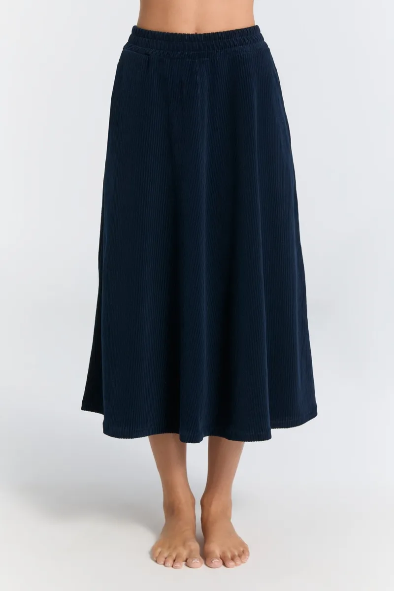 Leela Cotton Leela Cotton Damen vegan Rock Corduroy Mitternachtsblau, Extra dunkelblau, – Produktbild 2 von 2