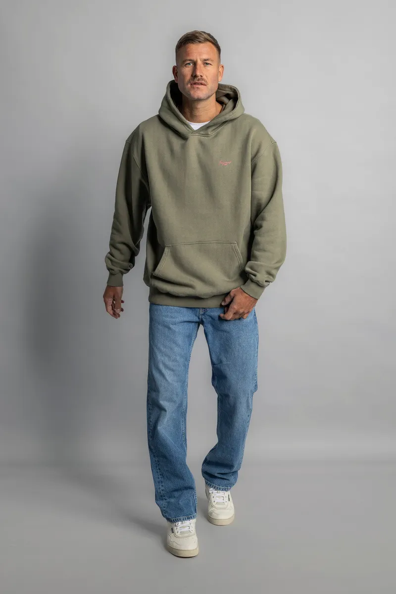 DIRTS DIRTS Herren vegan Hoodie Oversized Il Fait Beau Dusty Olive, Olivgrün, – Produktbild 1 von 2