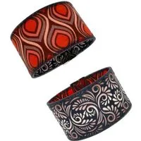 Seegarn Seegarn Wende-Armband 4cm, Retro (braun) / ornament (schwarz), – Produktbild 1 von 1