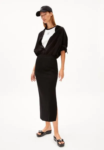 ARMEDANGELS ARMEDANGELS AZITAA RIB Damen Ripp-Jerseyrock aus Bio-Baumwoll Mix, Black, – Produktbild 4 von 4