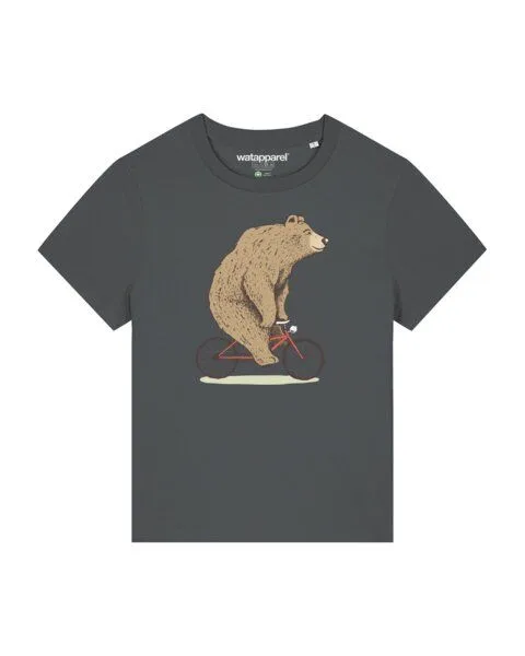 watapparel watapparel T-Shirt Frauen Fahrradbär, Anthracite, – Produktbild 1 von 3