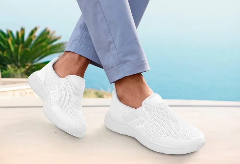 AUTHENTIC LE JOGGER AUTHENTIC LE JOGGER Slipper, Halbschuhe, Freizeitschuhe, Turnschuh, Slip-On-Sneaker Sneaker zum Reinschlüpfen Unisex VEGAN, Weiß, – Produktbild 3 von 5