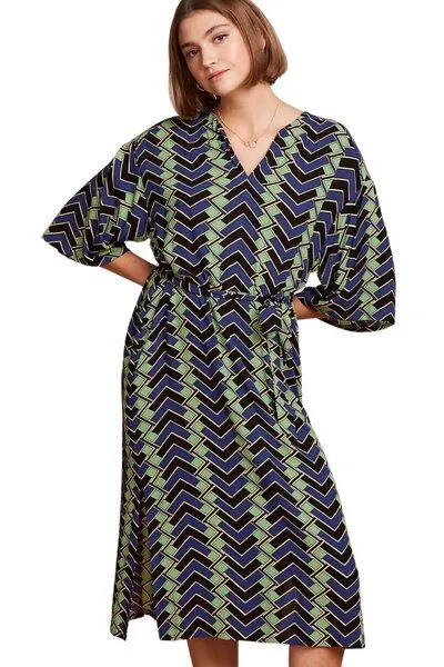 king louie king louie Kiki Kaftan Frankie, Caen black (schwarz), – Produktbild 1 von 4