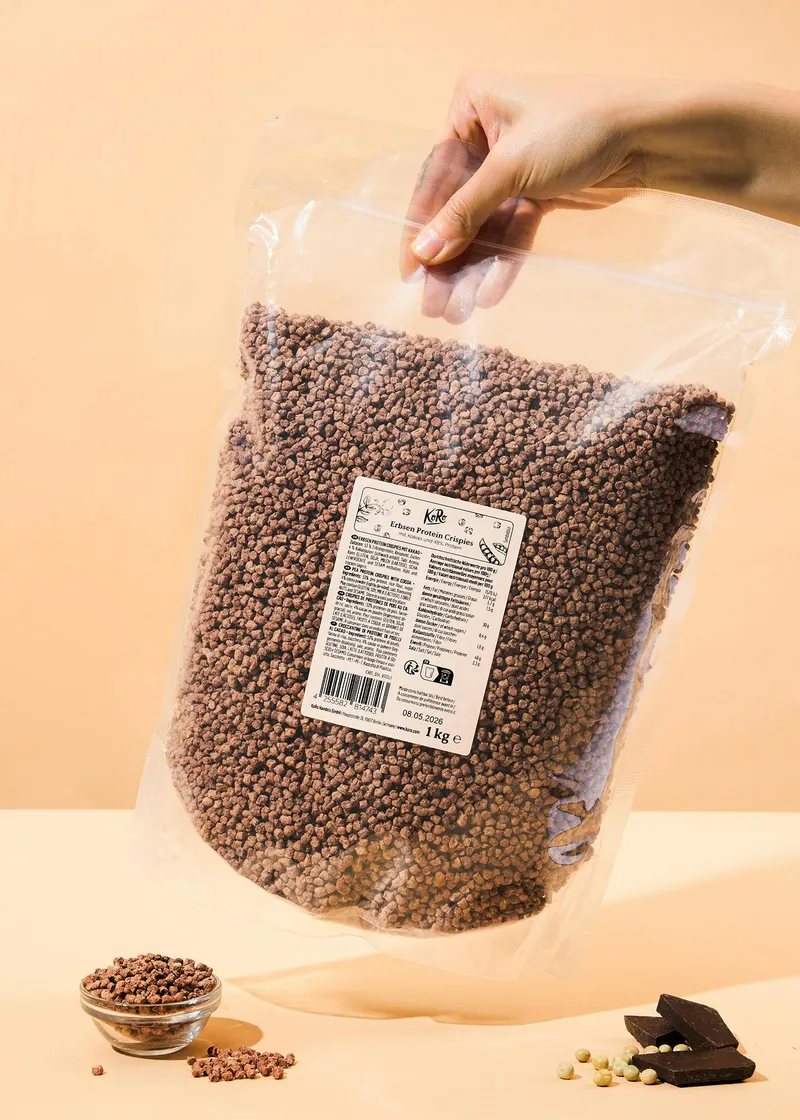 KoRo Erbsen Protein Crispies mit Kakao und 48 % Protein 1 kg – Produktbild 4 von 5